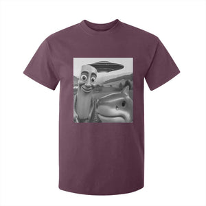 Funny Italian Brainrot Meme T Shirt For Kid Funny Tung Tung Tung Sahur Tralalero Tralala Selfie TS10 Maroon Print Your Wear