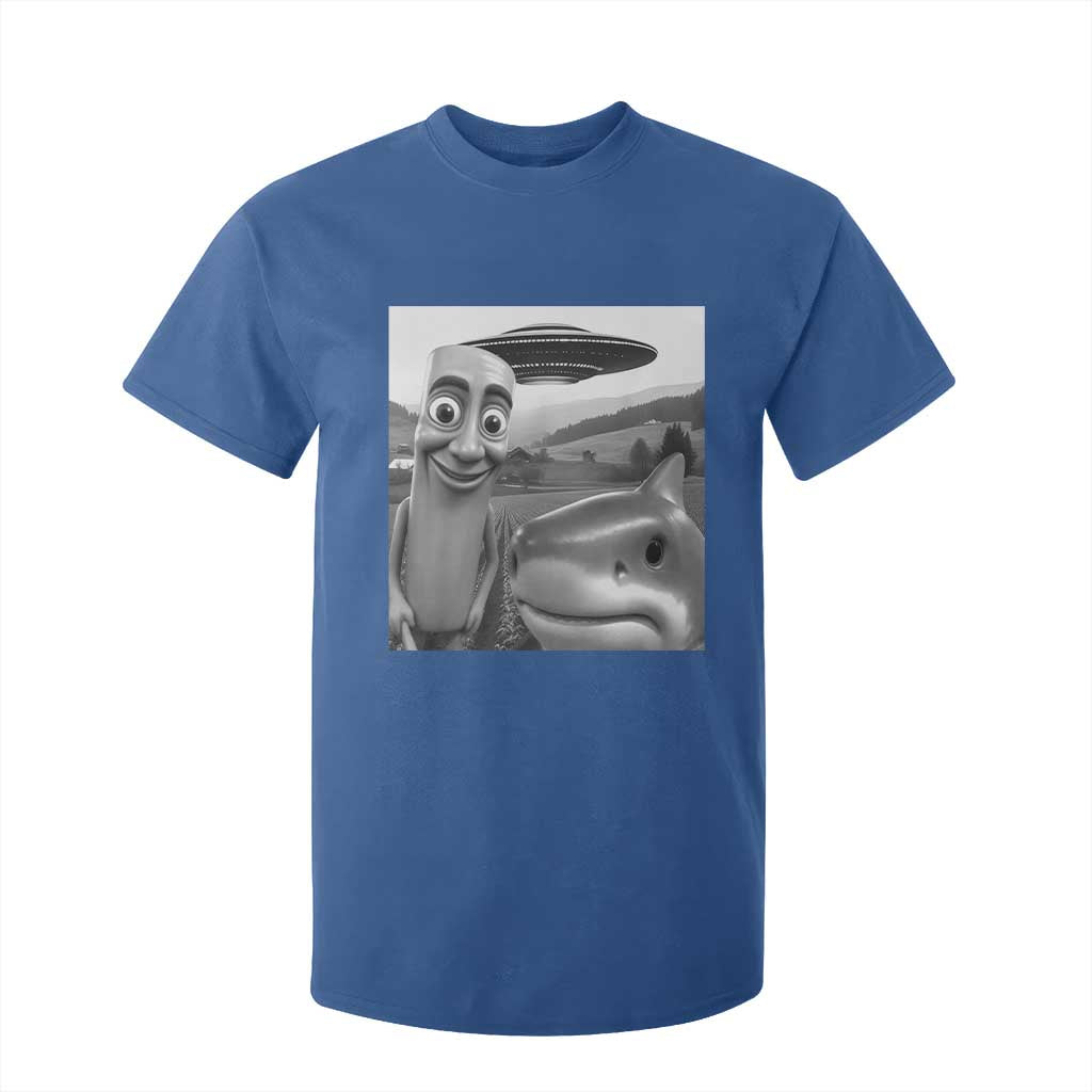 Funny Italian Brainrot Meme T Shirt For Kid Funny Tung Tung Tung Sahur Tralalero Tralala Selfie TS10 Royal Blue Print Your Wear