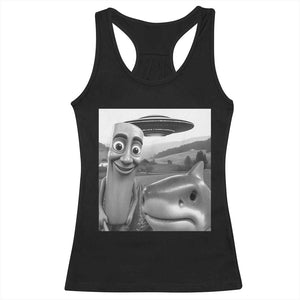 Funny Italian Brainrot Meme Racerback Tank Top Funny Tung Tung Tung Sahur Tralalero Tralala Selfie TS10 Black Print Your Wear