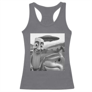 Funny Italian Brainrot Meme Racerback Tank Top Funny Tung Tung Tung Sahur Tralalero Tralala Selfie TS10 Charcoal Print Your Wear