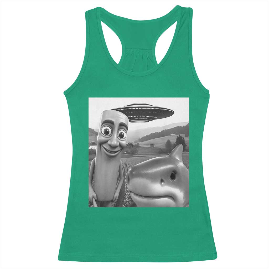 Funny Italian Brainrot Meme Racerback Tank Top Funny Tung Tung Tung Sahur Tralalero Tralala Selfie TS10 Irish Green Print Your Wear