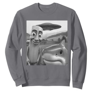 Funny Italian Brainrot Meme Sweatshirt Funny Tung Tung Tung Sahur Tralalero Tralala Selfie TS10 Charcoal Print Your Wear