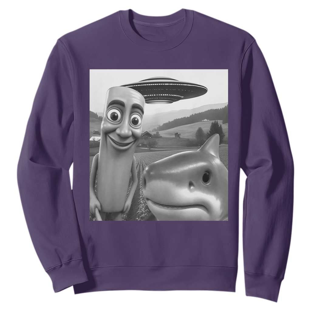 Funny Italian Brainrot Meme Sweatshirt Funny Tung Tung Tung Sahur Tralalero Tralala Selfie TS10 Purple Print Your Wear