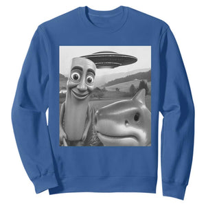 Funny Italian Brainrot Meme Sweatshirt Funny Tung Tung Tung Sahur Tralalero Tralala Selfie TS10 Royal Blue Print Your Wear