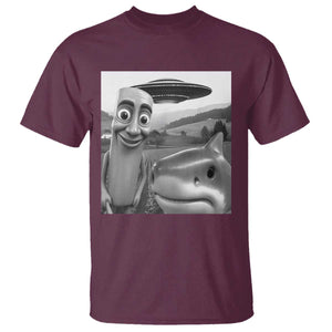 Funny Italian Brainrot Meme T Shirt Funny Tung Tung Tung Sahur Tralalero Tralala Selfie TS10 Maroon Print Your Wear