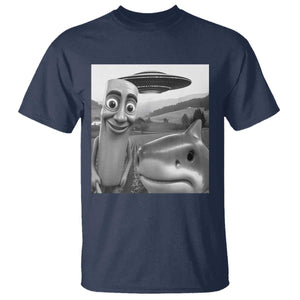 Funny Italian Brainrot Meme T Shirt Funny Tung Tung Tung Sahur Tralalero Tralala Selfie TS10 Navy Print Your Wear
