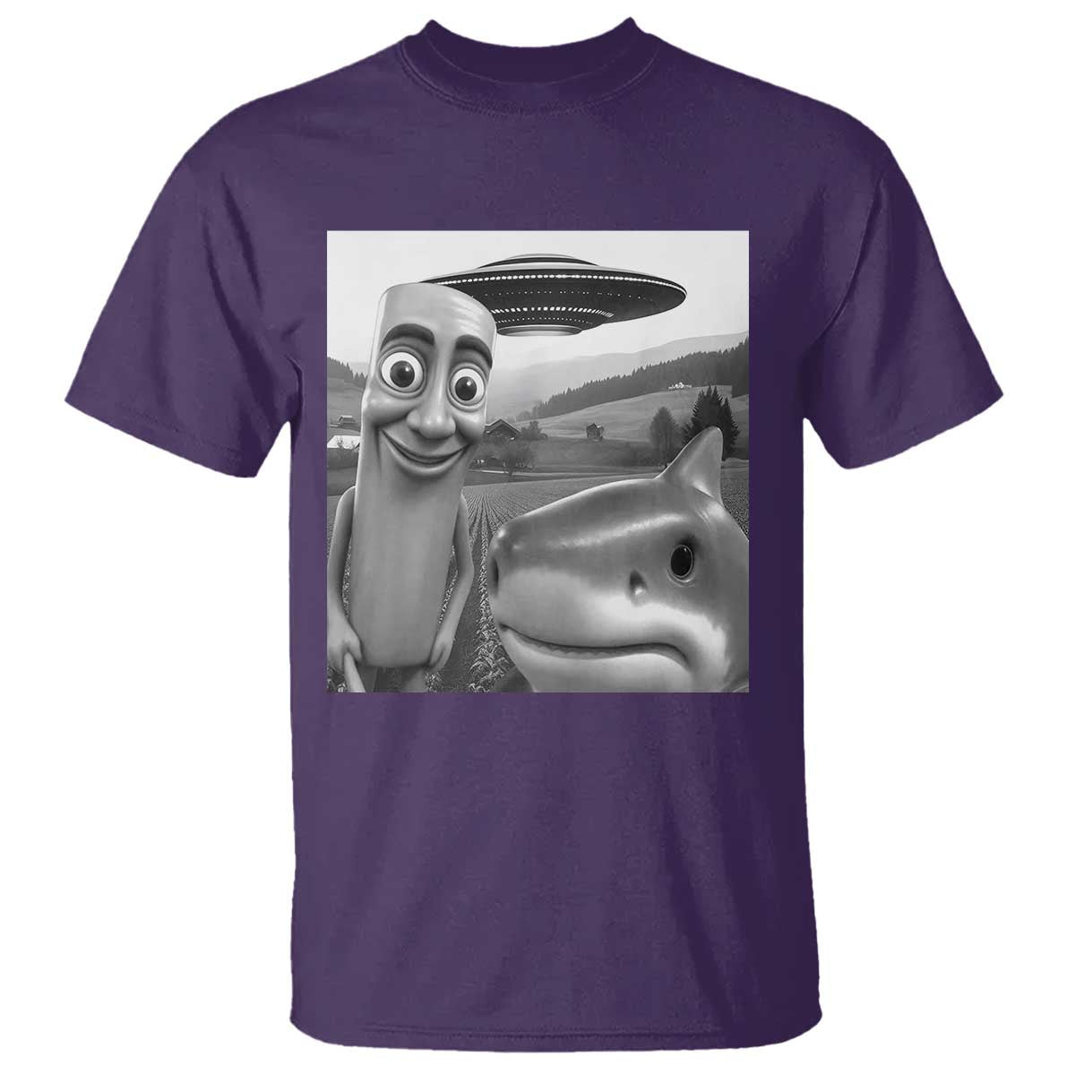 Funny Italian Brainrot Meme T Shirt Funny Tung Tung Tung Sahur Tralalero Tralala Selfie TS10 Purple Print Your Wear