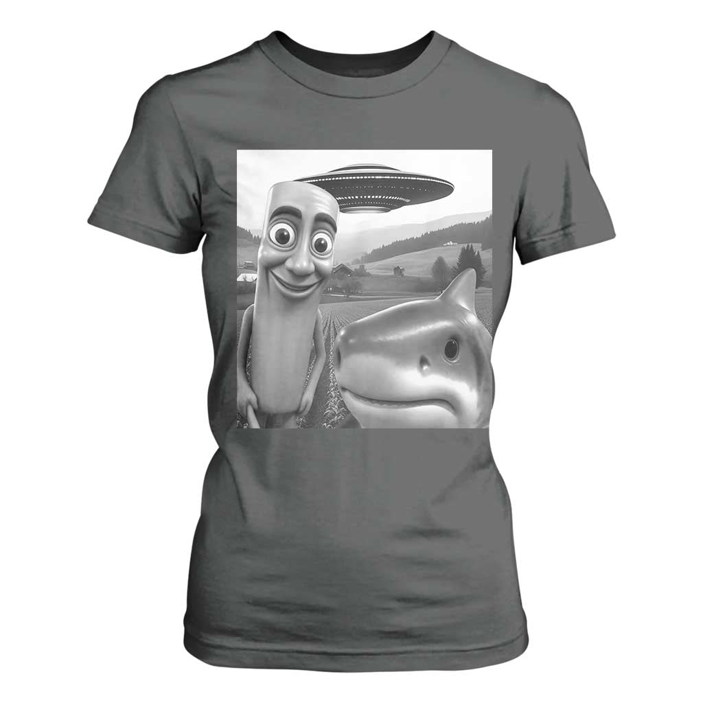 Funny Italian Brainrot Meme T Shirt For Women Funny Tung Tung Tung Sahur Tralalero Tralala Selfie TS10 Dark Heather Print Your Wear