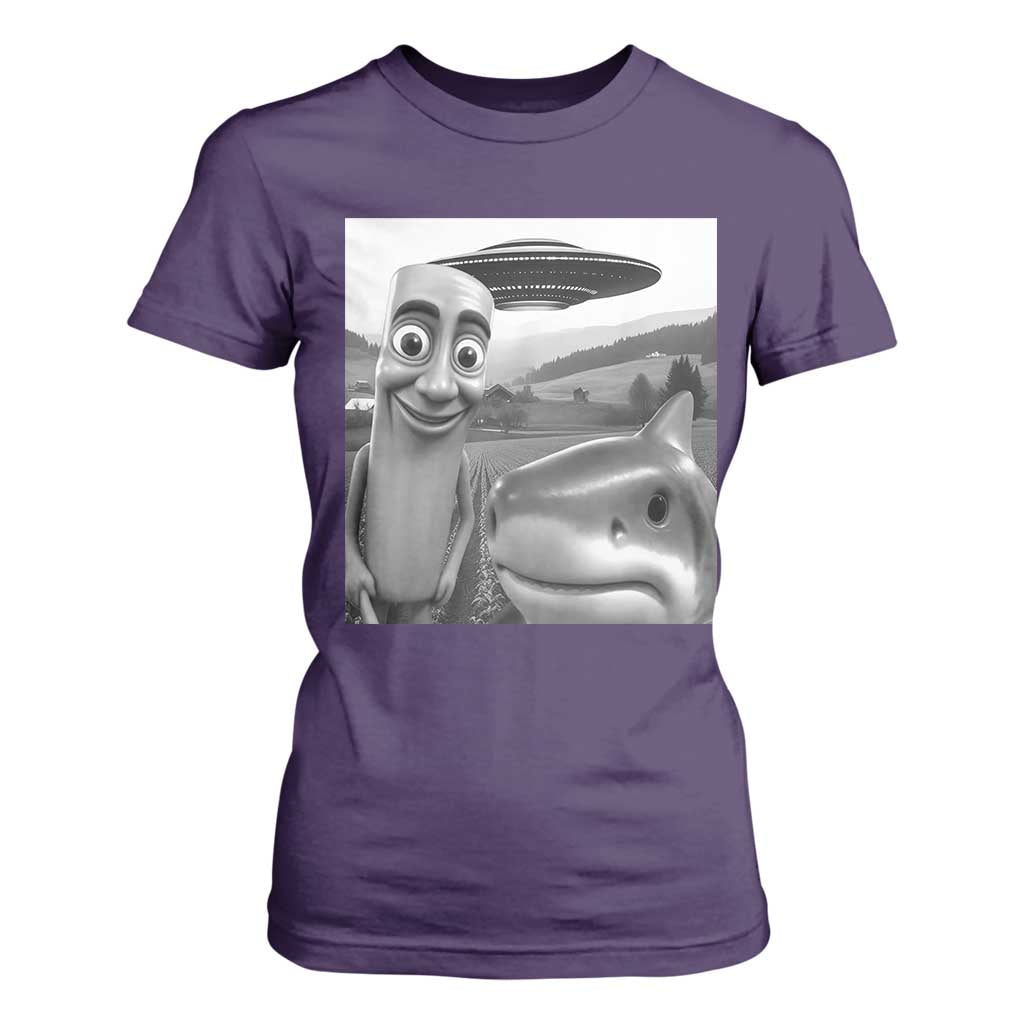Funny Italian Brainrot Meme T Shirt For Women Funny Tung Tung Tung Sahur Tralalero Tralala Selfie TS10 Purple Print Your Wear