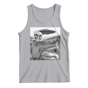 Funny Italian Brainrot Meme Tank Top Funny Tung Tung Tung Sahur Tralalero Tralala Selfie TS10 Athletic Heather Print Your Wear