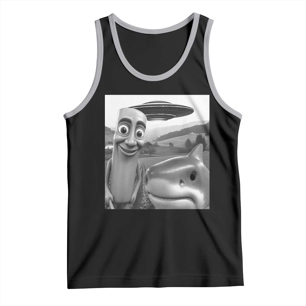Funny Italian Brainrot Meme Tank Top Funny Tung Tung Tung Sahur Tralalero Tralala Selfie TS10 Black Athletic Heather Print Your Wear