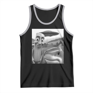 Funny Italian Brainrot Meme Tank Top Funny Tung Tung Tung Sahur Tralalero Tralala Selfie TS10 Black Athletic Heather Print Your Wear