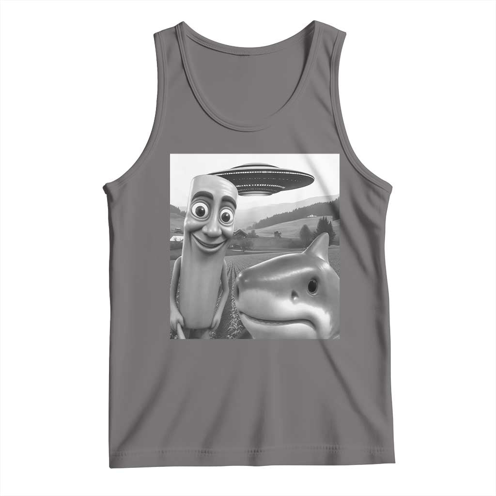 Funny Italian Brainrot Meme Tank Top Funny Tung Tung Tung Sahur Tralalero Tralala Selfie TS10 Deep Heather Print Your Wear