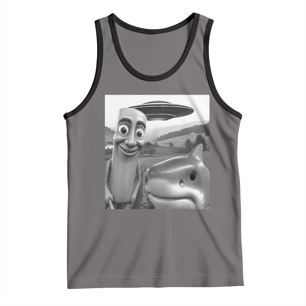 Funny Italian Brainrot Meme Tank Top Funny Tung Tung Tung Sahur Tralalero Tralala Selfie TS10 Deep Heather Black Print Your Wear