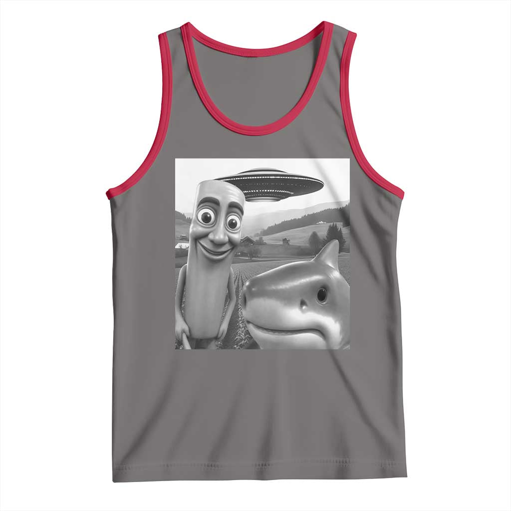 Funny Italian Brainrot Meme Tank Top Funny Tung Tung Tung Sahur Tralalero Tralala Selfie TS10 Deep Heather Red Print Your Wear