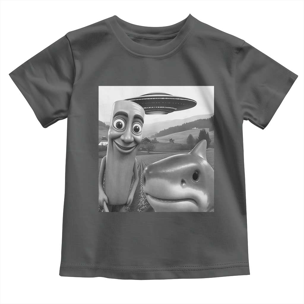 Funny Italian Brainrot Meme Toddler T Shirt Funny Tung Tung Tung Sahur Tralalero Tralala Selfie TS10 Dark Heather Print Your Wear
