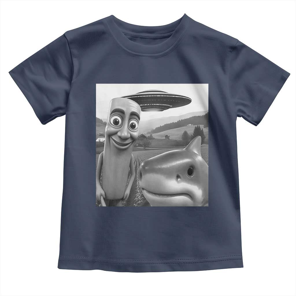 Funny Italian Brainrot Meme Toddler T Shirt Funny Tung Tung Tung Sahur Tralalero Tralala Selfie TS10 Navy Print Your Wear