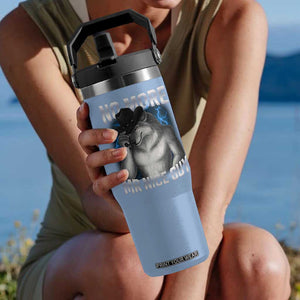 Funny Alpha Wolf Flip Straw Tumbler No More Mr Nice Guy Unhinged Brainrot Meme Vintage Bootleg TS10 One Size: 30 oz Light Blue Print Your Wear