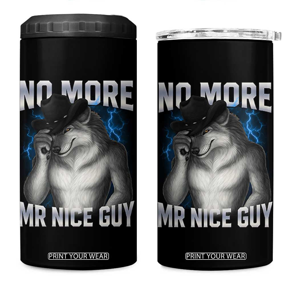 Funny Alpha Wolf 4 in 1 Can Cooler Tumbler No More Mr Nice Guy Unhinged Brainrot Meme Vintage Bootleg TS10 One Size: 16 oz Black Print Your Wear