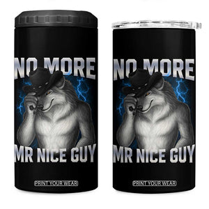 Funny Alpha Wolf 4 in 1 Can Cooler Tumbler No More Mr Nice Guy Unhinged Brainrot Meme Vintage Bootleg TS10 One Size: 16 oz Black Print Your Wear