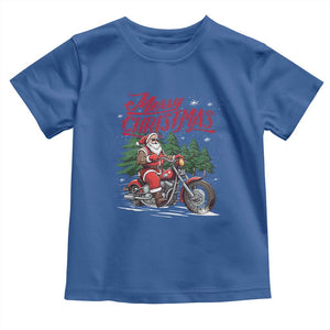 Christmas Motorcycle Santa Baby Shirt Funny Motorbike Rider Grandpa Merry Xmas TS10 Royal Blue Print Your Wear