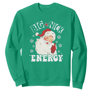 Christmas Santa Sweatshirt Big Nick Energy TS10 Irish Green Print Your Wear