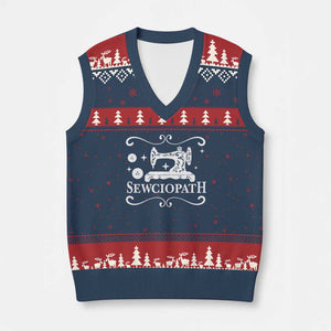 Sewing Lover V-Neck Knit Sweater Vest Sewciopath Quilter Gift TS10 Navy Red Print Your Wear