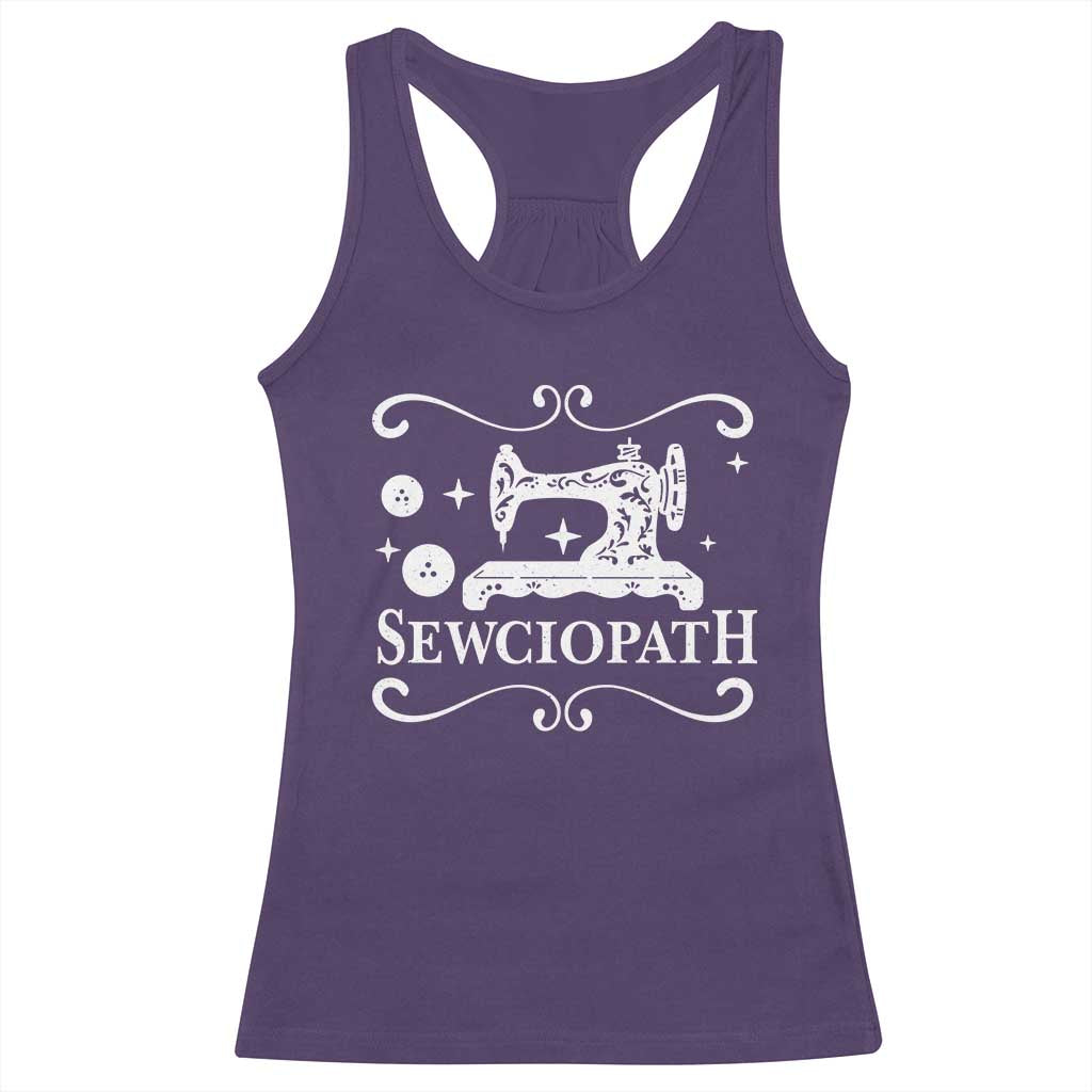 Sewing Lover Racerback Tank Top Sewciopath Quilter Gift TS10 Purple Print Your Wear