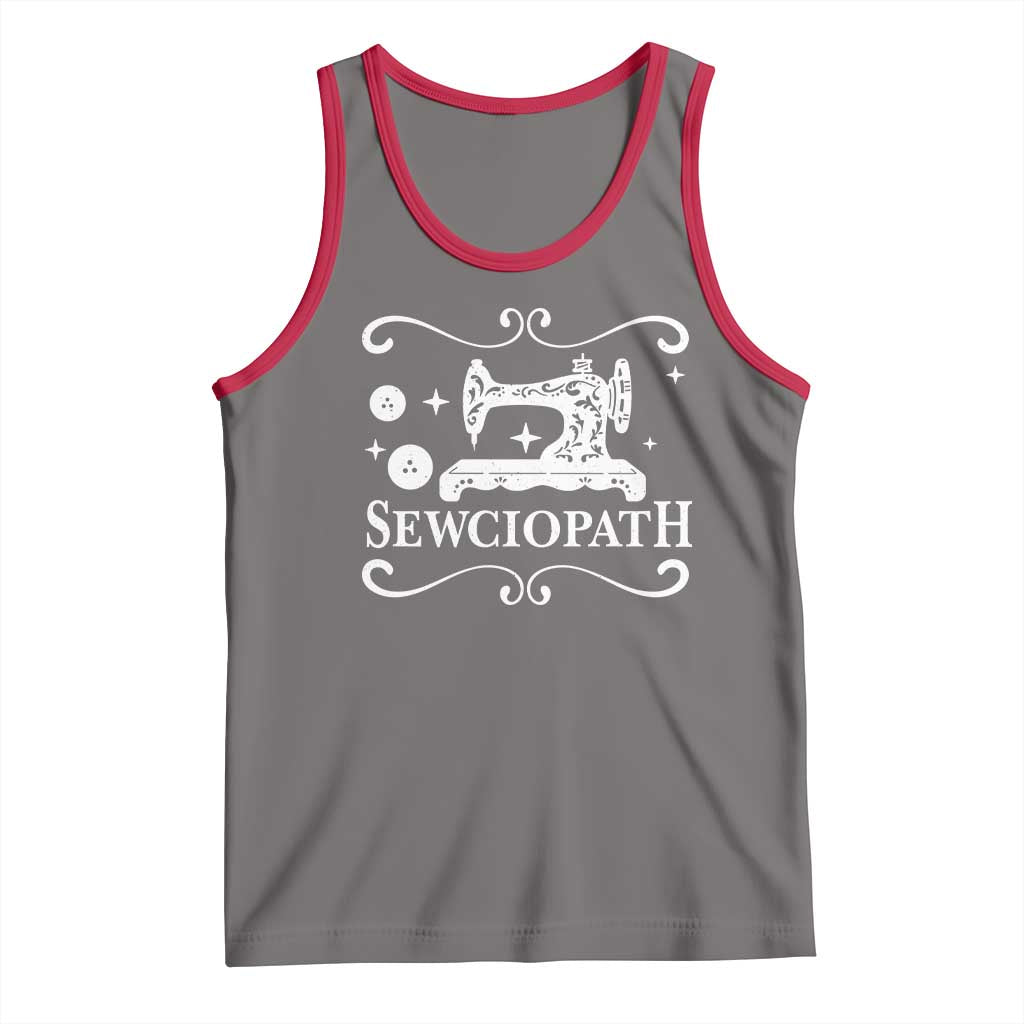 Sewing Lover Tank Top Sewciopath Quilter Gift TS10 Deep Heather Red Print Your Wear