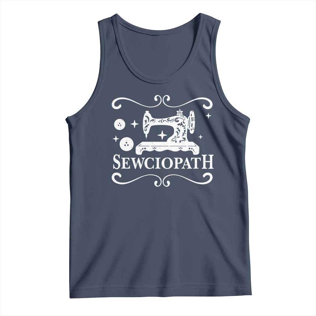 Sewing Lover Tank Top Sewciopath Quilter Gift TS10 Navy Print Your Wear