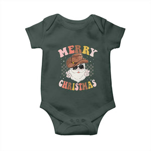 Christmas Cowboy Baby Onesie Vintage 90s Western Groovy Santa Claus Xmas Vibes TS10 Print Your Wear