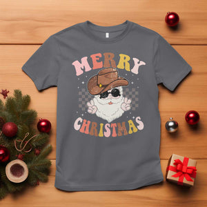 Christmas Cowboy T Shirt Vintage 90s Western Groovy Santa Claus Xmas Vibes TS10 Charcoal Print Your Wear