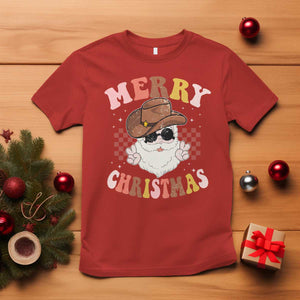 Christmas Cowboy T Shirt Vintage 90s Western Groovy Santa Claus Xmas Vibes TS10 Red Print Your Wear