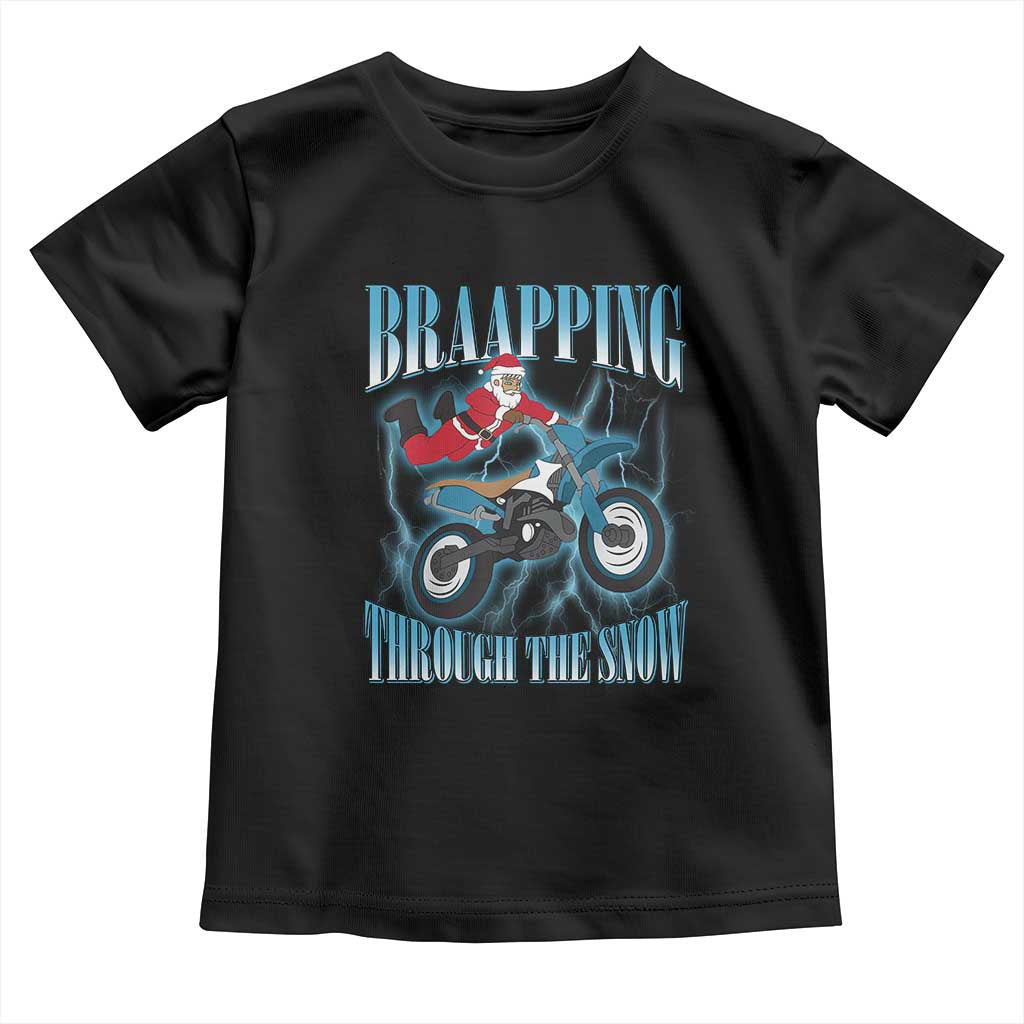 Dirt Bike Christmas Baby Shirt Brraaap Funny Motocross Biker Xmas Gift TS10 Black Print Your Wear