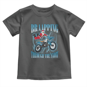Dirt Bike Christmas Baby Shirt Brraaap Funny Motocross Biker Xmas Gift TS10 Dark Heather Print Your Wear