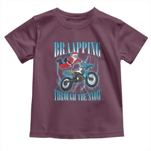 Dirt Bike Christmas Baby Shirt Brraaap Funny Motocross Biker Xmas Gift TS10 Maroon Print Your Wear