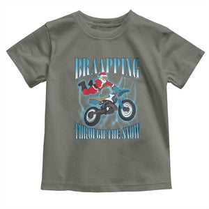 Dirt Bike Christmas Baby Shirt Brraaap Funny Motocross Biker Xmas Gift TS10 Military Green Print Your Wear
