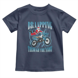 Dirt Bike Christmas Baby Shirt Brraaap Funny Motocross Biker Xmas Gift TS10 Navy Print Your Wear