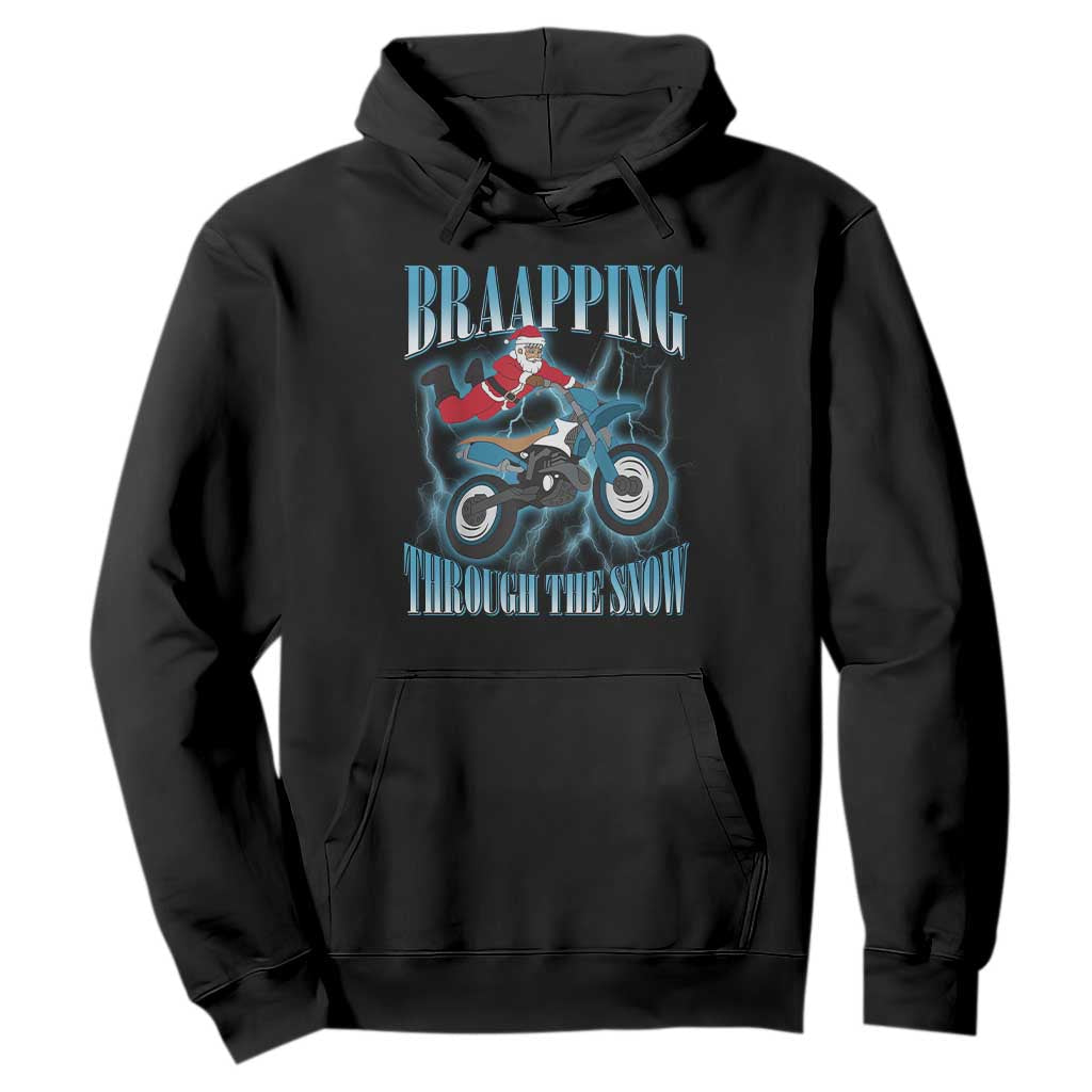 Dirt Bike Christmas Hoodie Brraaap Funny Motocross Biker Xmas Gift TS10 Black Print Your Wear