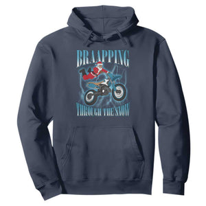 Dirt Bike Christmas Hoodie Brraaap Funny Motocross Biker Xmas Gift TS10 Navy Print Your Wear