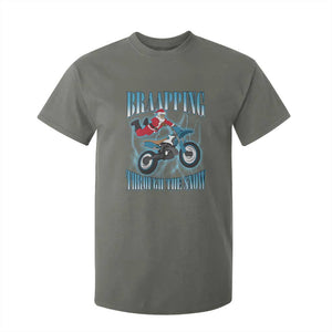 Dirt Bike Christmas T Shirt For Kid Brraaap Funny Motocross Biker Xmas Gift TS10 Military Green Print Your Wear