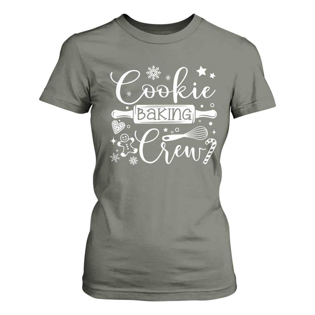 Family Baking Team T Shirt For Women Funny Cookie Christmas Cookie Baking Crew TS10 Military Green Print Your Wear