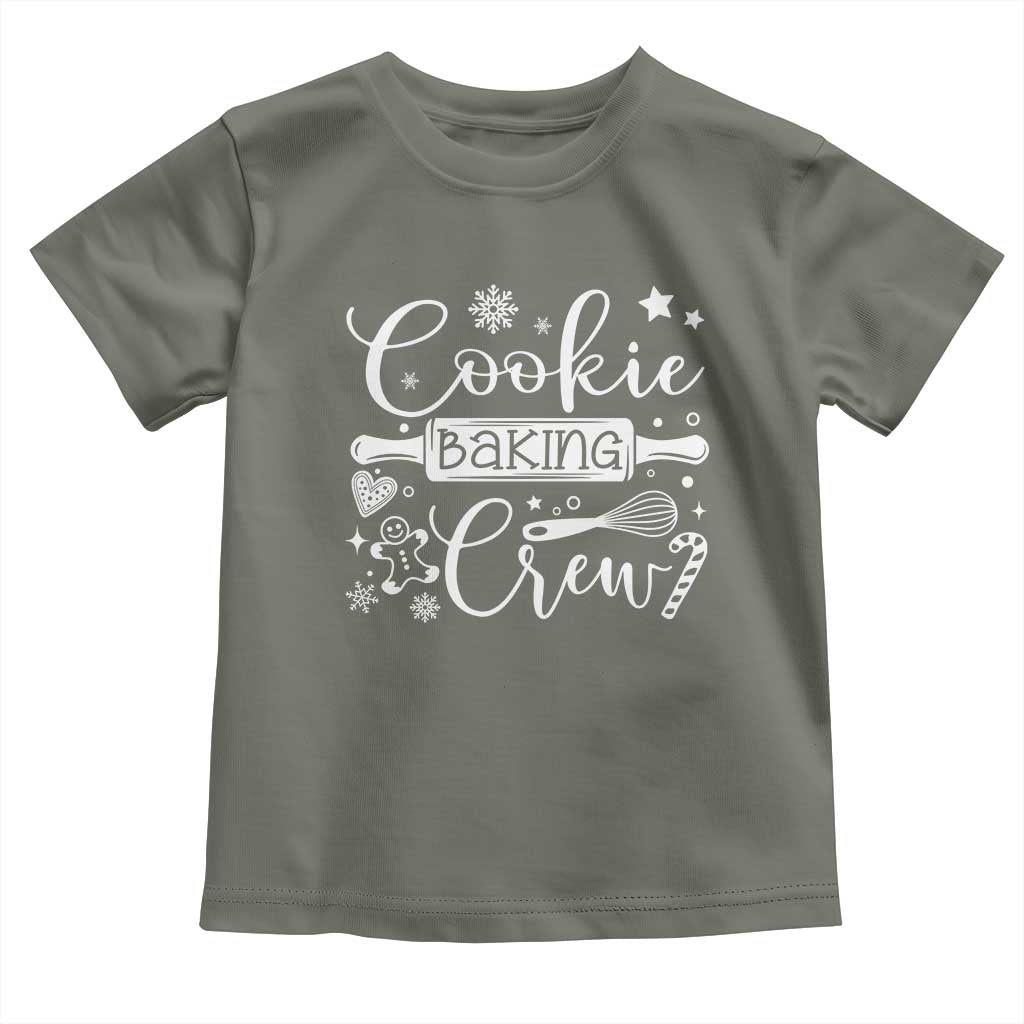 Family Baking Team Toddler T Shirt Funny Cookie Christmas Cookie Baking Crew TS10 Military Green Print Your Wear