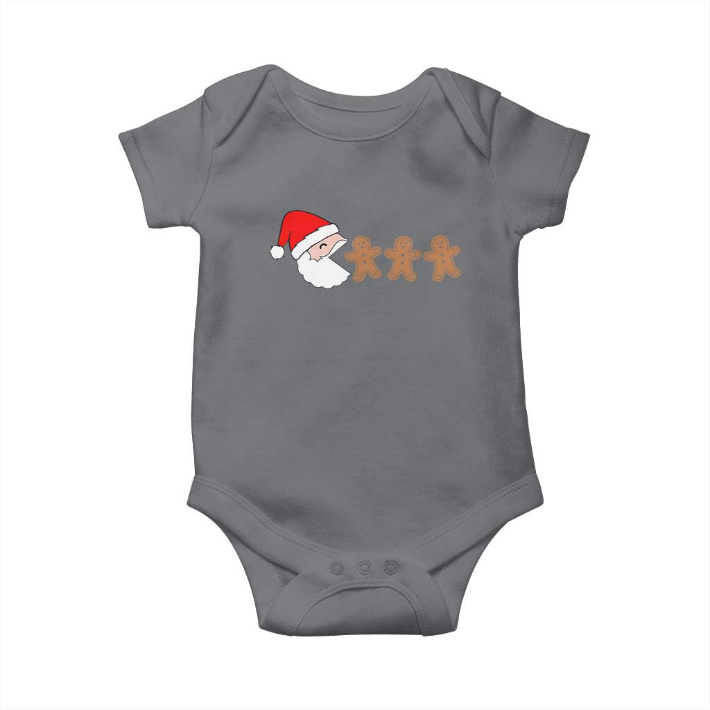 Funny Christmas Baby Onesie Santa Eating Gingerbread Men Gamer Men Women Kids TS10 Charcoal Print Your Wear