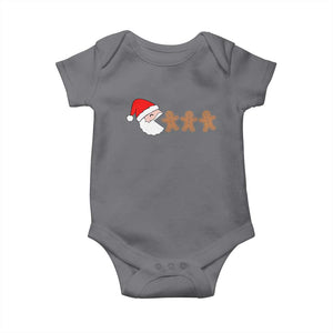 Funny Christmas Baby Onesie Santa Eating Gingerbread Men Gamer Men Women Kids TS10 Charcoal Print Your Wear