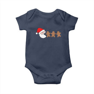 Funny Christmas Baby Onesie Santa Eating Gingerbread Men Gamer Men Women Kids TS10 Navy Print Your Wear