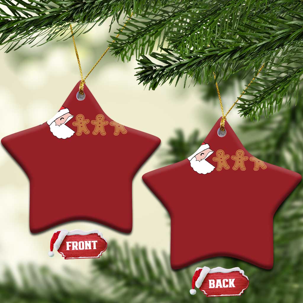 Funny Christmas Ornament Santa Eating Gingerbread Men Gamer Men Women Kids TS10 Star Red Print Your Wear