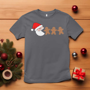 Funny Christmas T Shirt Santa Eating Gingerbread Men Gamer Men Women Kids TS10 Charcoal Print Your Wear