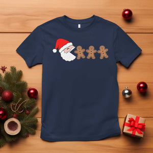 Funny Christmas T Shirt Santa Eating Gingerbread Men Gamer Men Women Kids TS10 Navy Print Your Wear