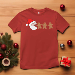 Funny Christmas T Shirt Santa Eating Gingerbread Men Gamer Men Women Kids TS10 Red Print Your Wear